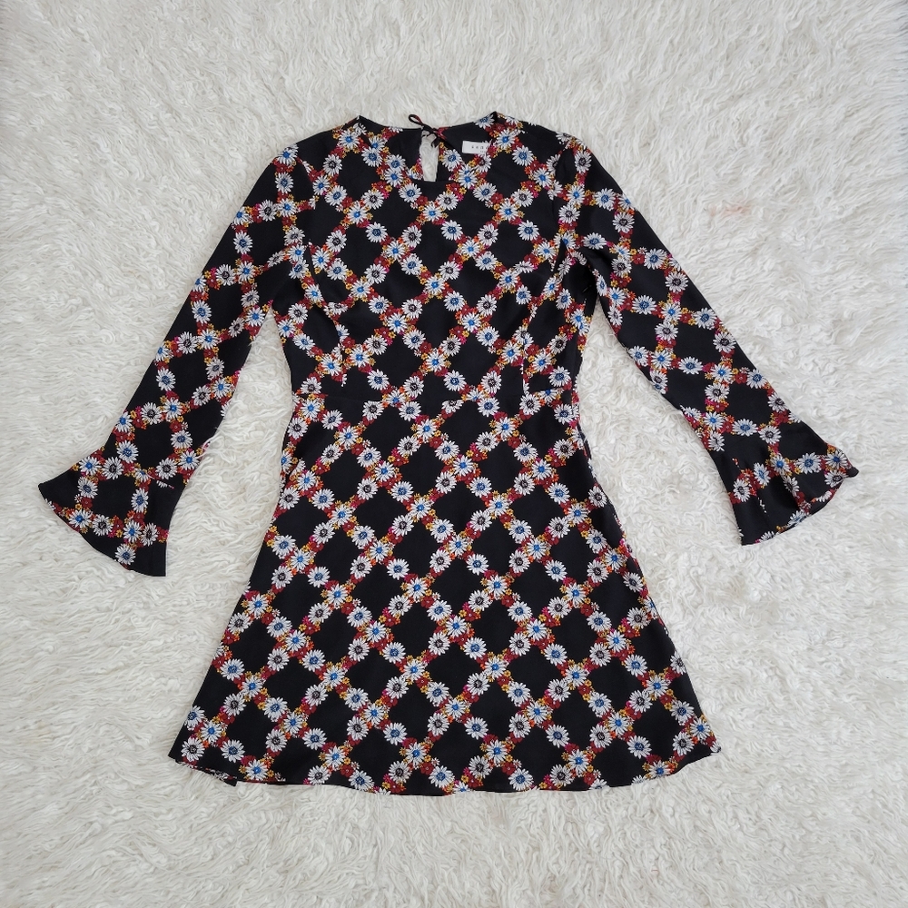 Sandro Paris Rony Silk Floral Dress Sz 1 - Picture 5 of 12